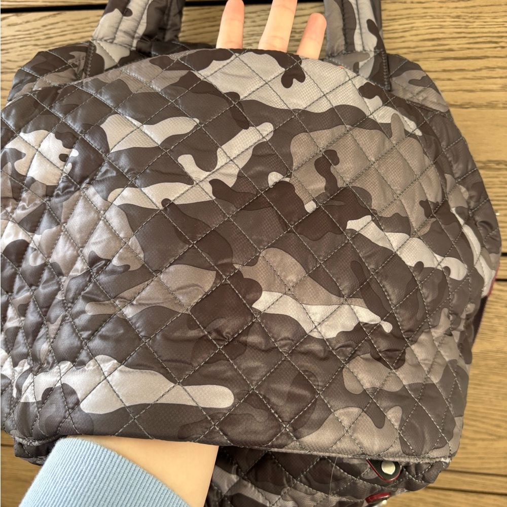 MZ Wallace Metro Quilted Tote in Gray and Brown Camouflage - Picture 5 of 9